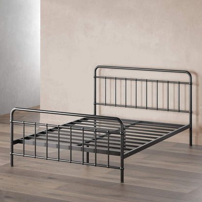 Florence Base de cama con plataforma de metal, base de colchón, no necesita