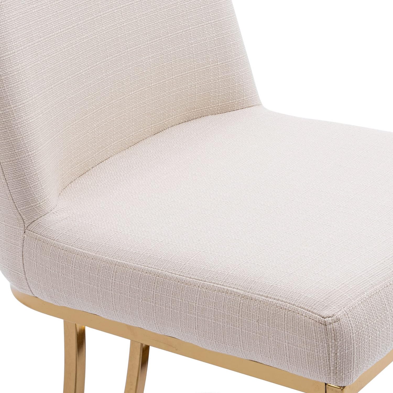 Juego de 2 sillas de comedor tapizadas de lino, silla clásica de tela moderna