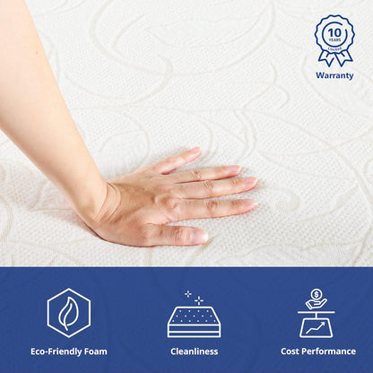 Olee Sleep Colchón de espuma viscoelástica I-Gel Deluxe Comfort de 7 pulgadas,