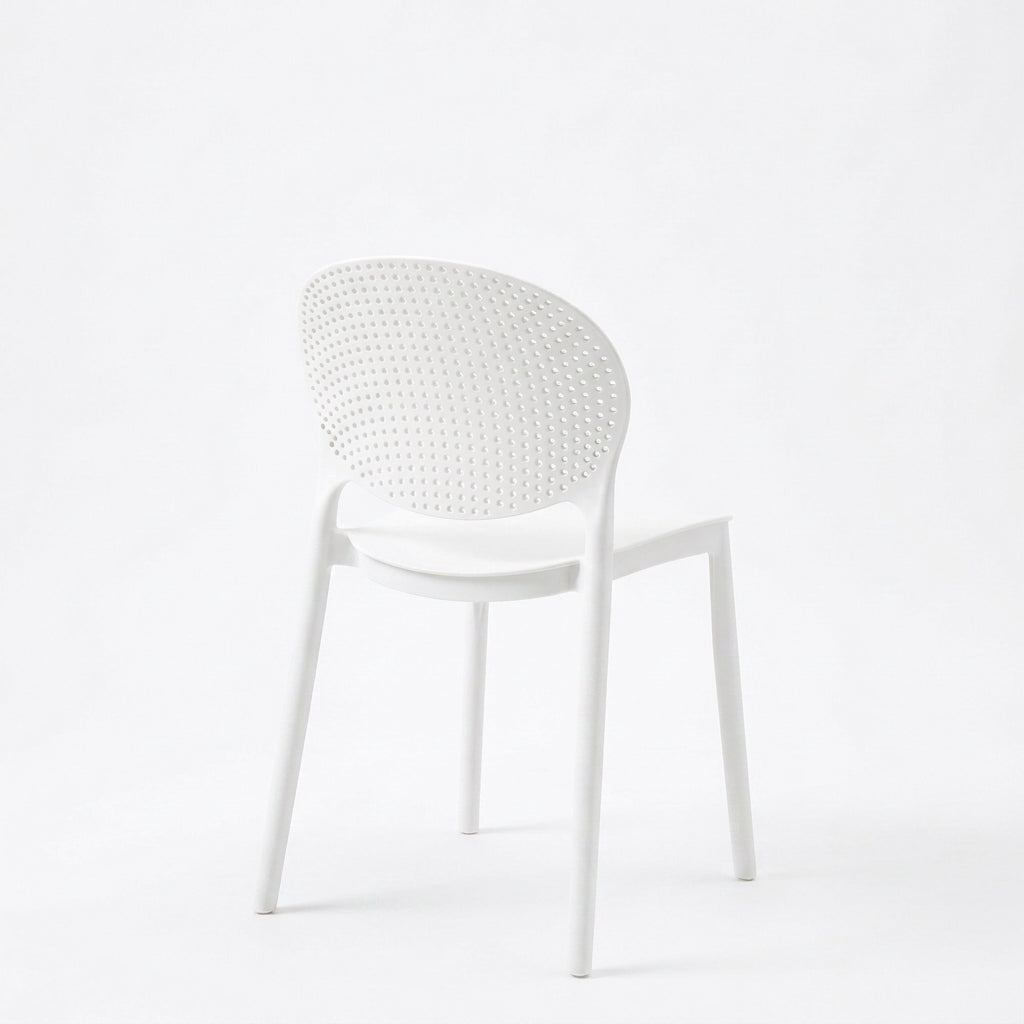 Silla Florida, Color Blanco, con Espaldar y Diseño Moderno