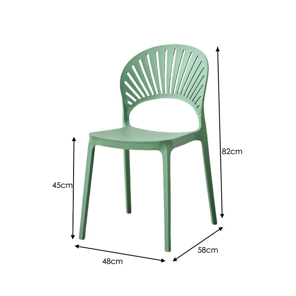Silla Paraiso, Color Verde Oliva, Con espaldar y Diseño moderno X2