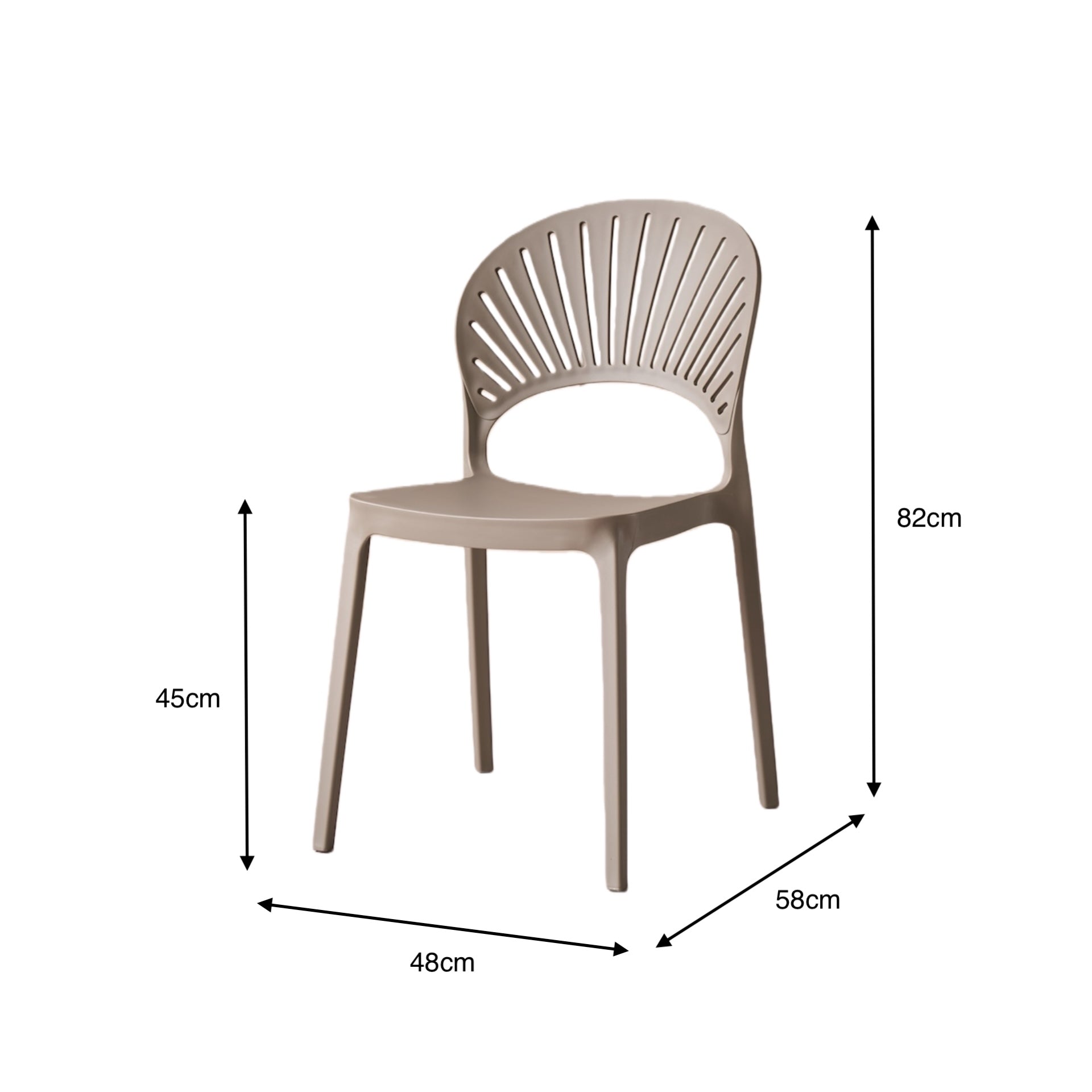 Silla Paraíso, Color Taupe, con Espaldar y Diseño Moderno