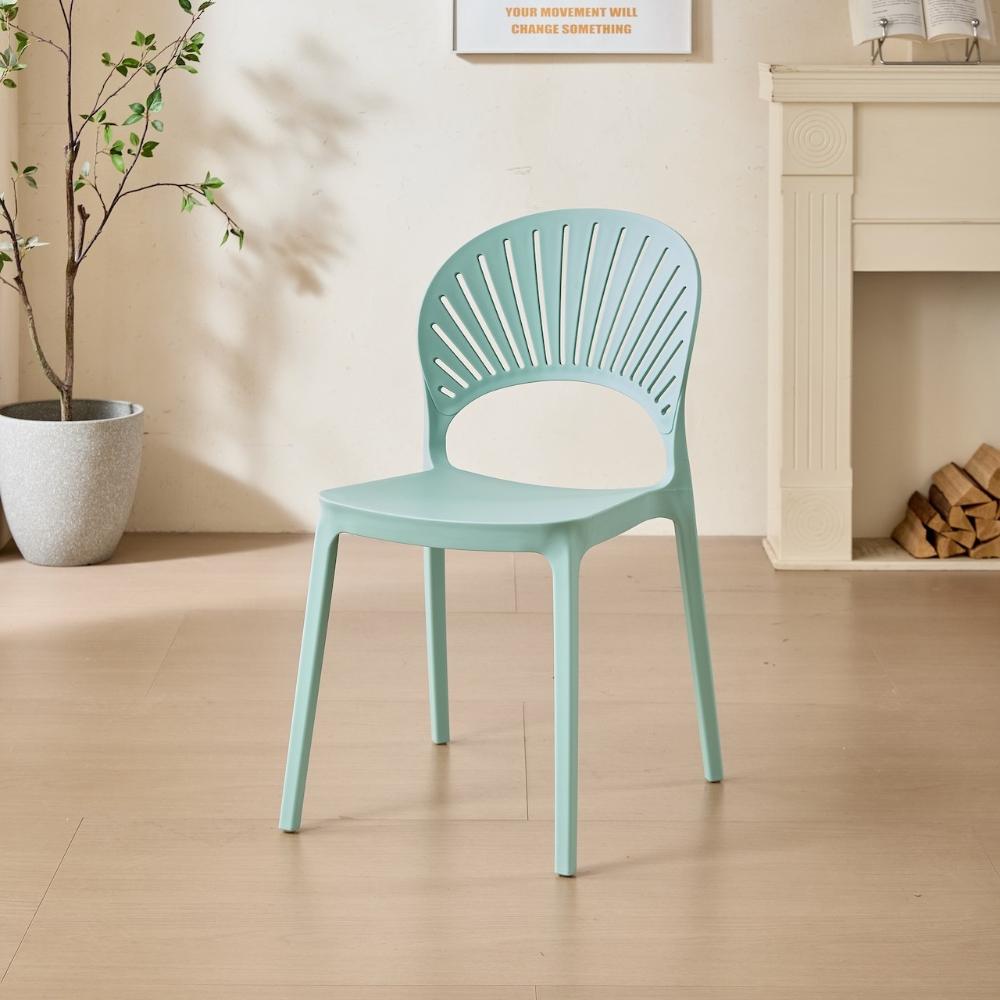 Silla Paraíso, Color Azul Claro, con Espaldar y Diseño Moderno