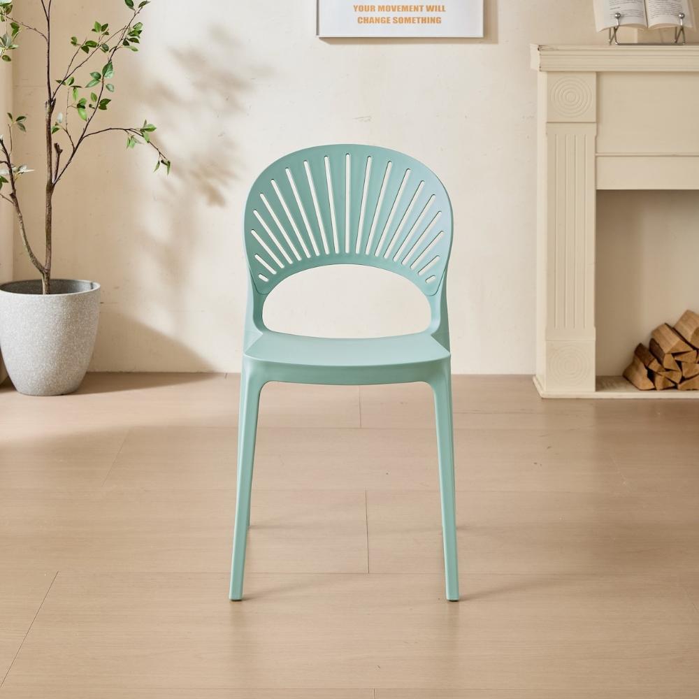 Silla Paraíso, Color Azul Claro, con Espaldar y Diseño Moderno