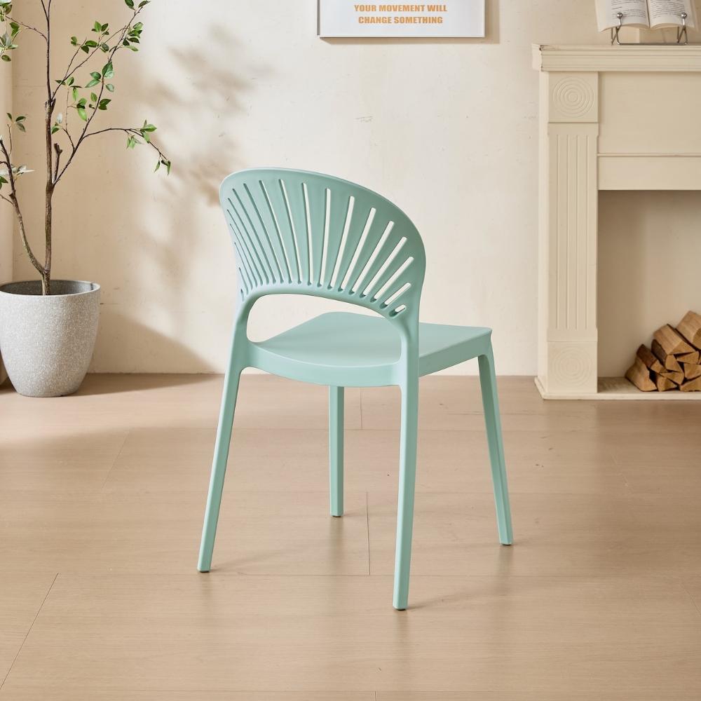 Silla Paraíso, Color Azul Claro, con Espaldar y Diseño Moderno