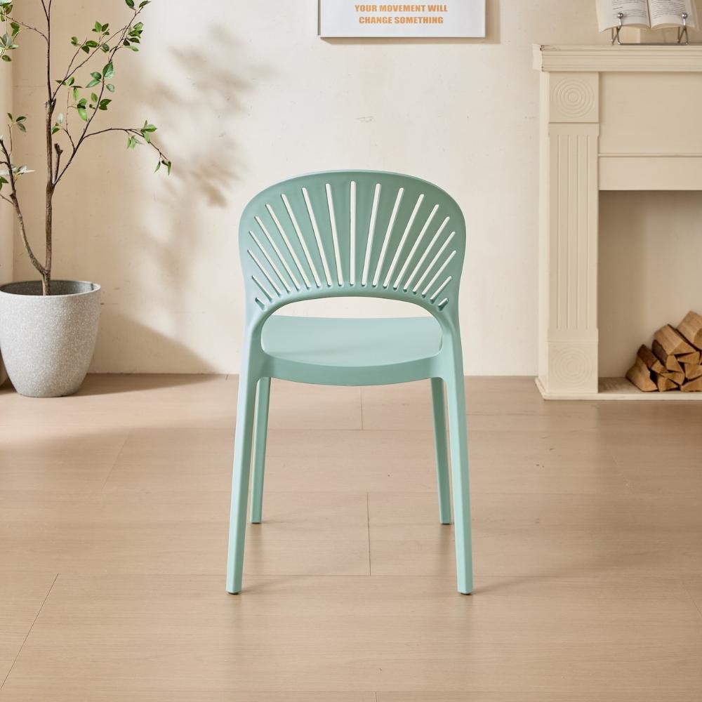 Silla Paraíso, Color Azul Claro, con Espaldar y Diseño Moderno