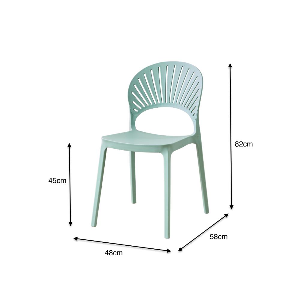 Silla Paraíso, Color Azul Claro, con Espaldar y Diseño Moderno