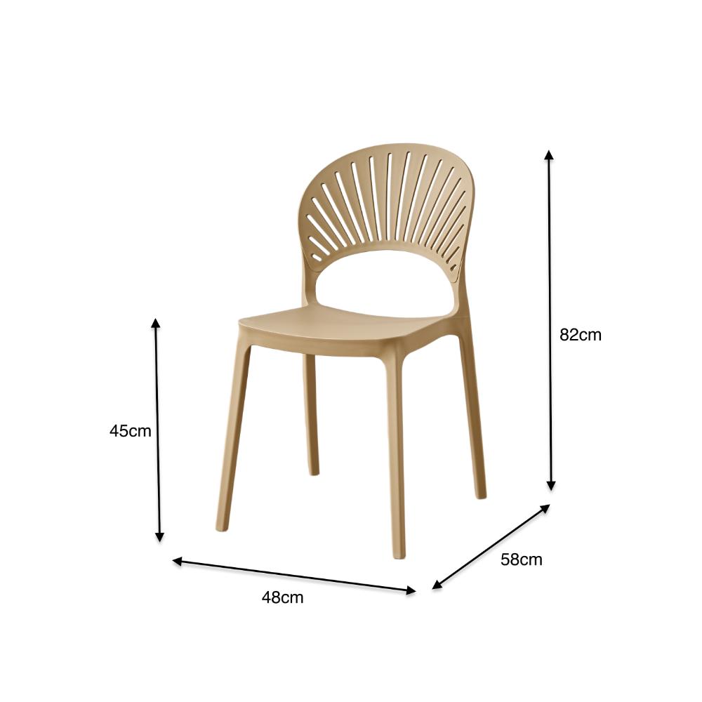 Silla Paraíso, Color Khaki, con Espaldar y Diseño Moderno