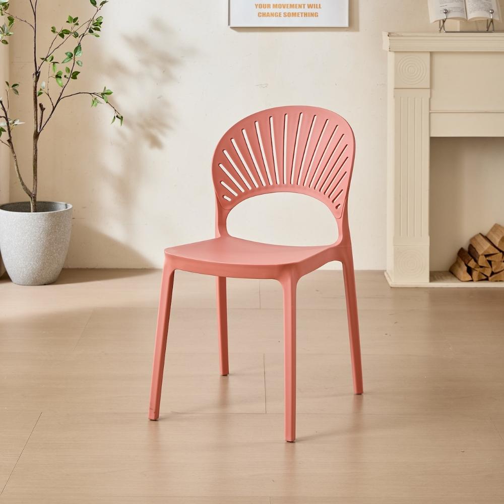 Silla Paraíso, Color Salmón, con Espaldar y Diseño Moderno