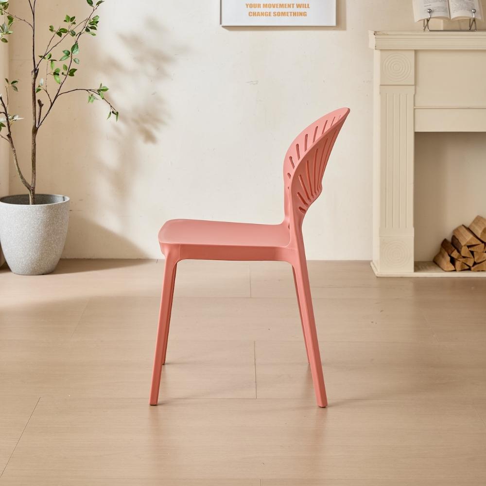 Silla Paraíso, Color Salmón, con Espaldar y Diseño Moderno