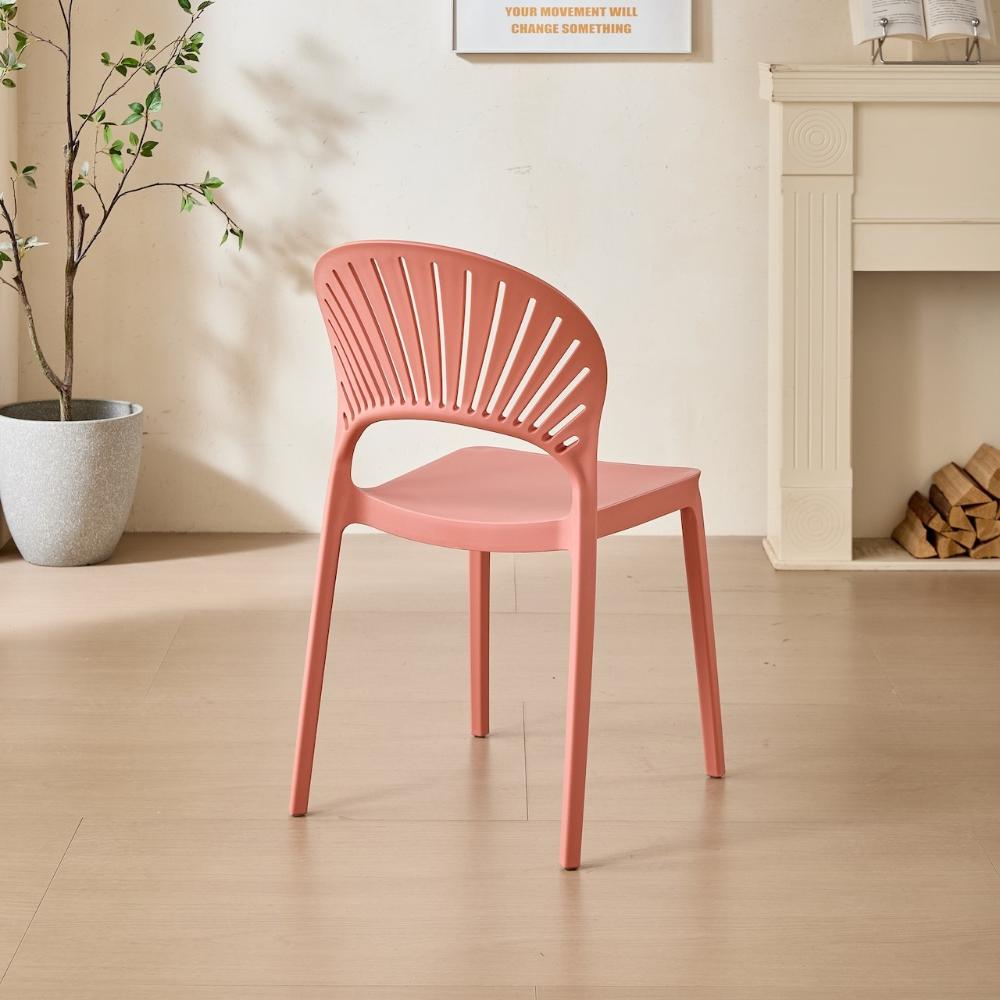 Silla Paraíso, Color Salmón, con Espaldar y Diseño Moderno