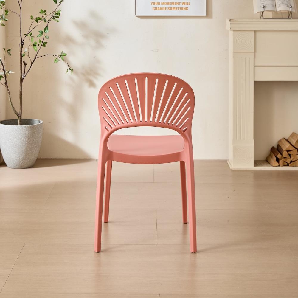 Silla Paraíso, Color Salmón, con Espaldar y Diseño Moderno