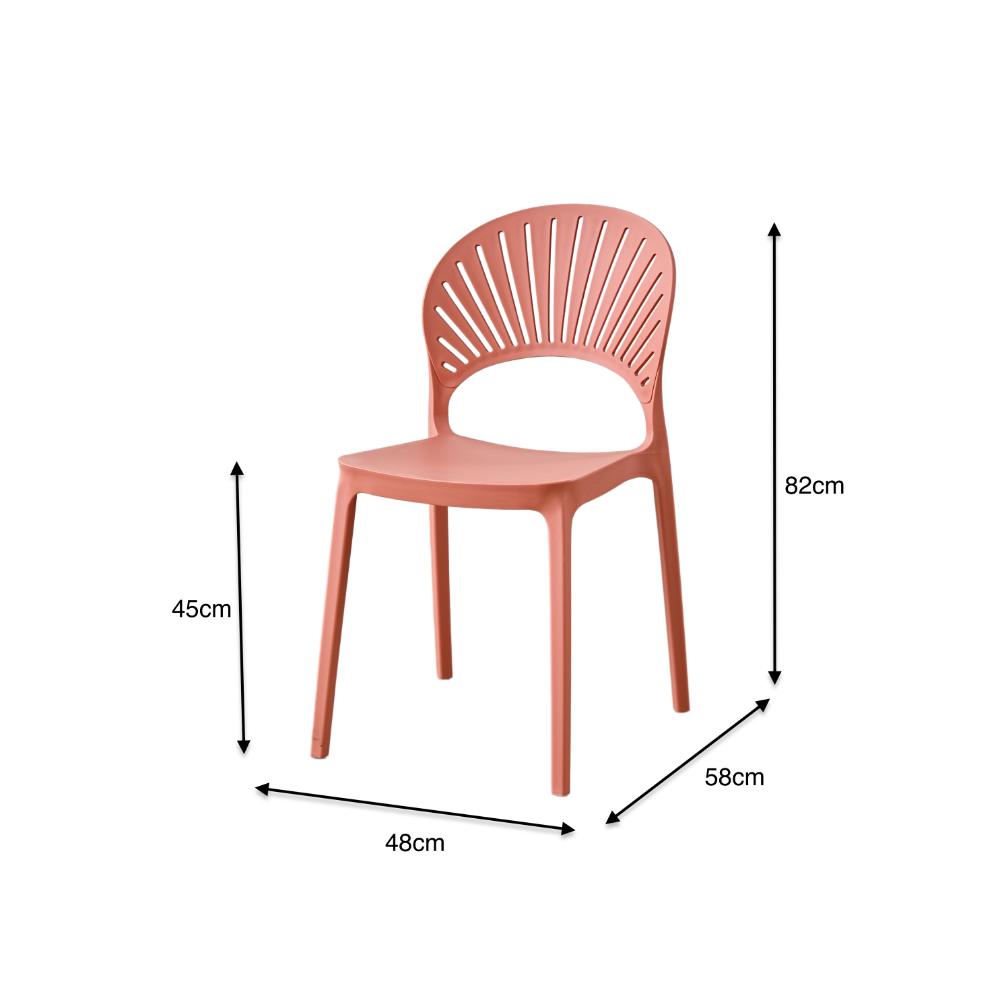 Silla Paraíso, Color Salmón, con Espaldar y Diseño Moderno