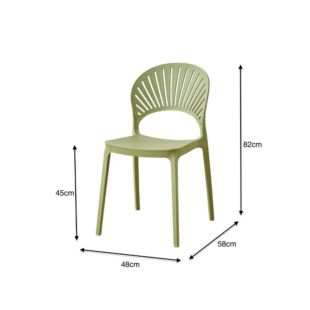 Silla Paraíso, Color Verde, con Espaldar y Diseño Moderno