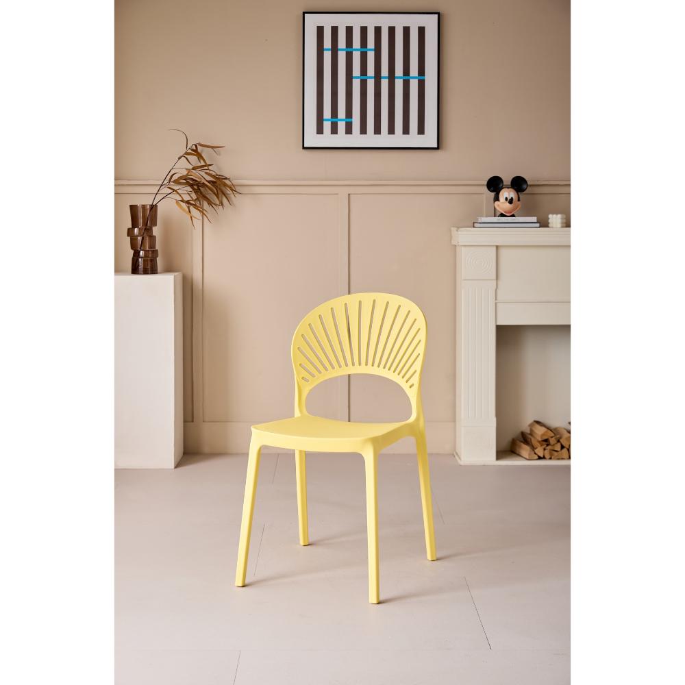 Set de 2 Sillas Paraíso, Color Amarillo, con Espaldar y Diseño Moderno