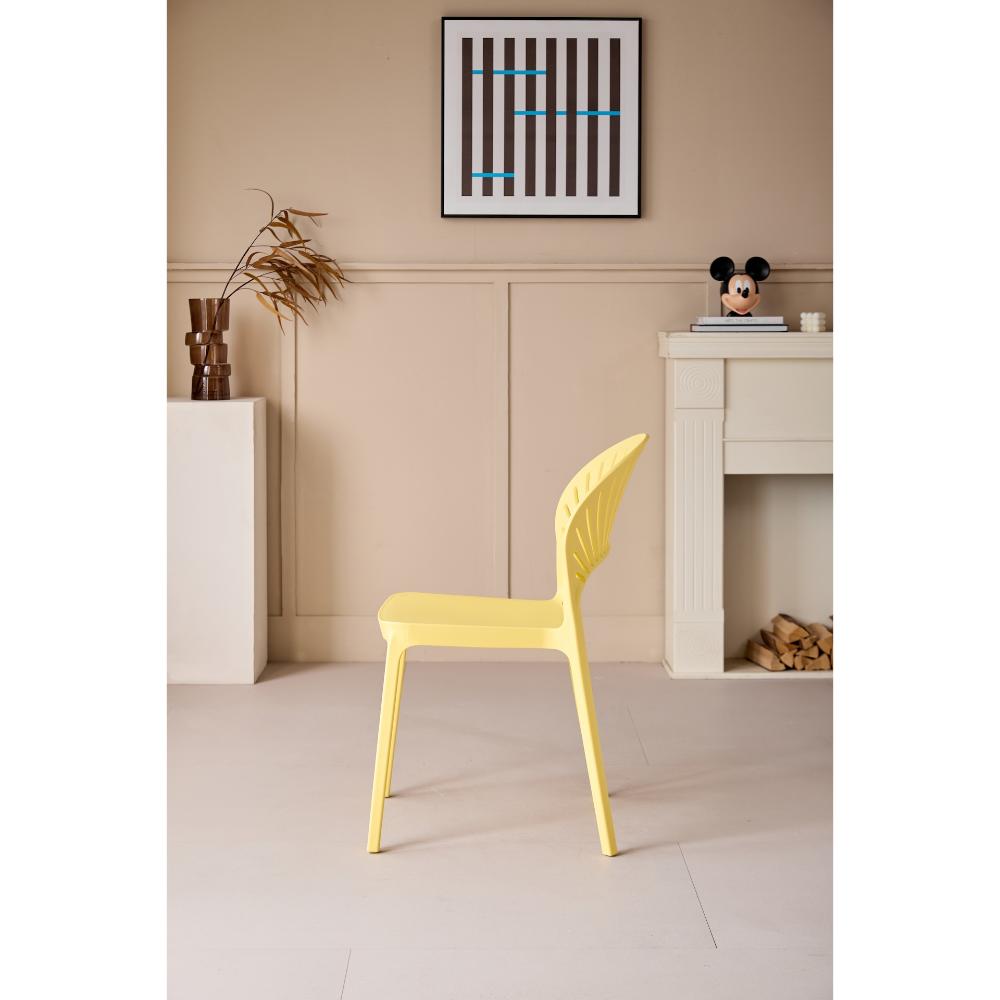 Silla Paraíso, Color Amarillo, con Espaldar y Diseño Moderno