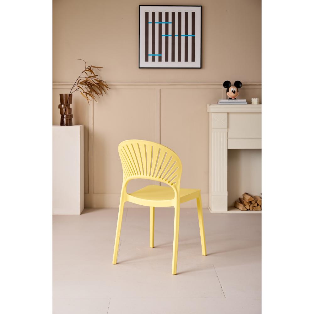 Silla Paraíso, Color Amarillo, con Espaldar y Diseño Moderno
