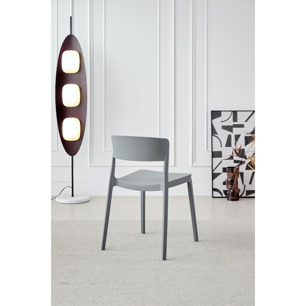 Silla Monaco, Color Gris Oscuro, Con espaldar y diseño Moderno X2