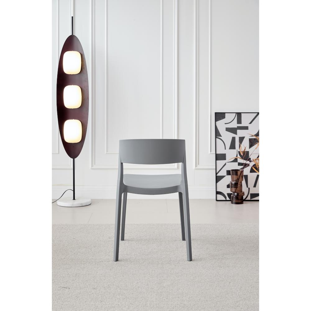 Silla Monaco, Color Gris Oscuro, Con espaldar y diseño Moderno X2
