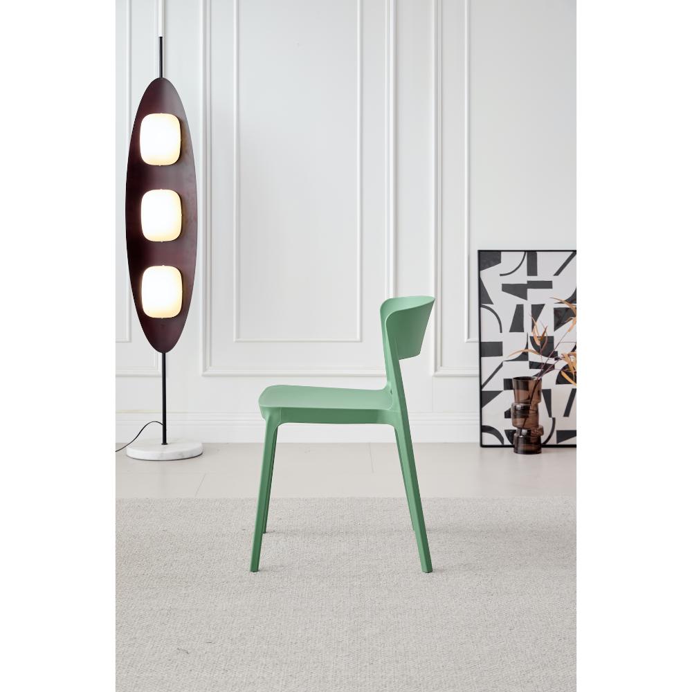 Silla Monaco, Color Verde Oliva, Con espaldar y diseño Moderno