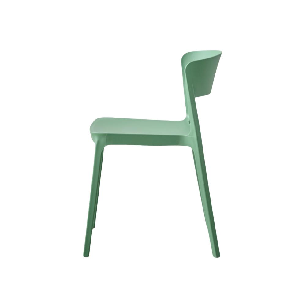 Silla Monaco, Color Verde Oliva, Con espaldar y diseño Moderno
