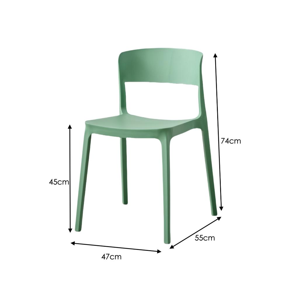 Silla Monaco, Color Verde Oliva, Con espaldar y diseño Moderno