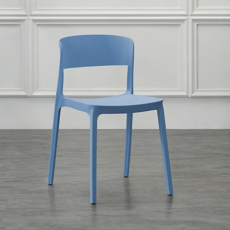 Silla Mónaco, Color Azul Oceano, con Espaldar y Diseño Moderno