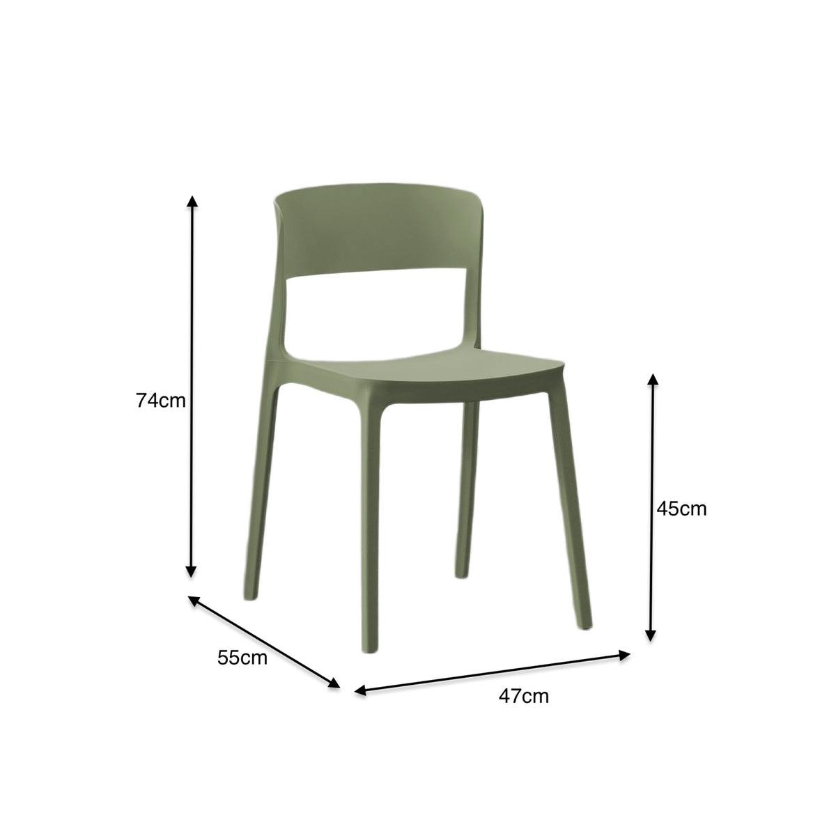 Set de 2 Sillas Mónaco, Color Verde, con Espaldar y Diseño Moderno