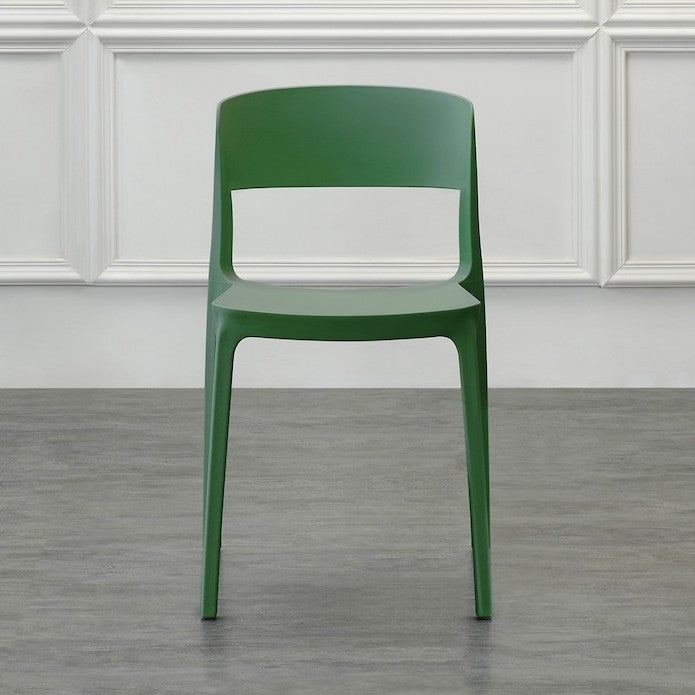 Silla Mónaco, Color Verde Olivo, con Espaldar y Diseño Moderno