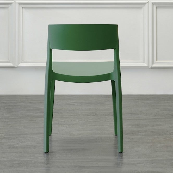 Silla Mónaco, Color Verde Olivo, con Espaldar y Diseño Moderno