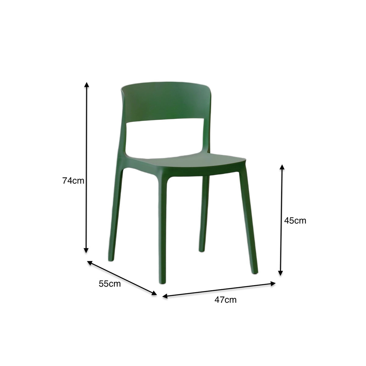 Set de 2 Sillas Mónaco, Color Verde Olivo, con Espaldar y Diseño Moderno