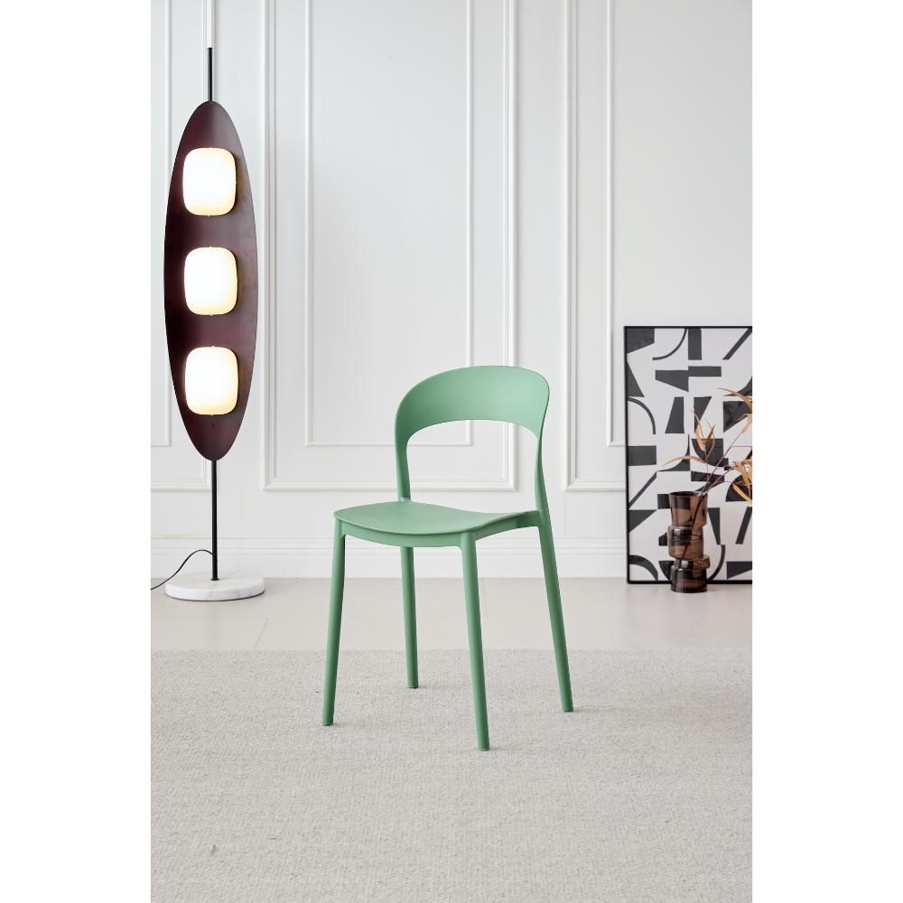 Silla Patrick, Color Verde Oliva, Con espaldar y diseño Moderno X4