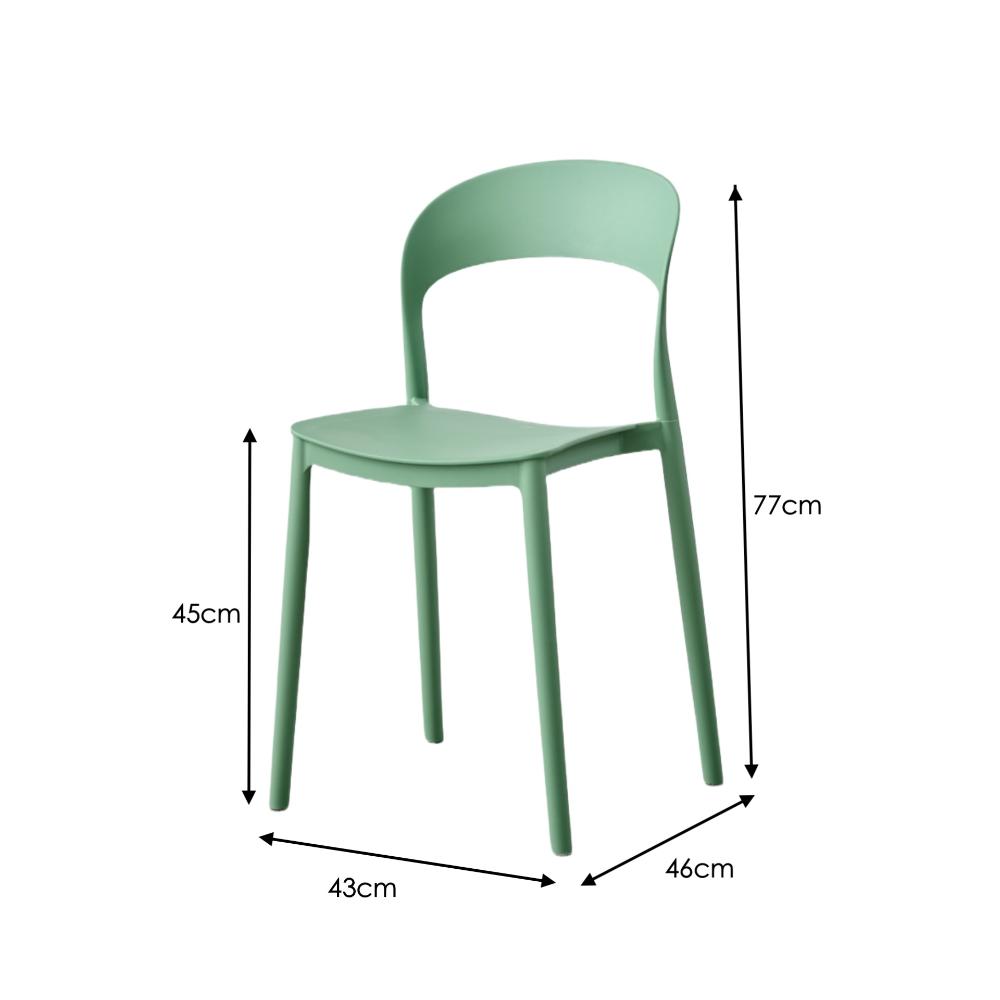 Silla Patrick, Color Verde Oliva, Con espaldar y diseño Moderno X4