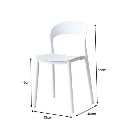 Silla Elena, Color Blanco, Con espaldar y diseño Moderno
