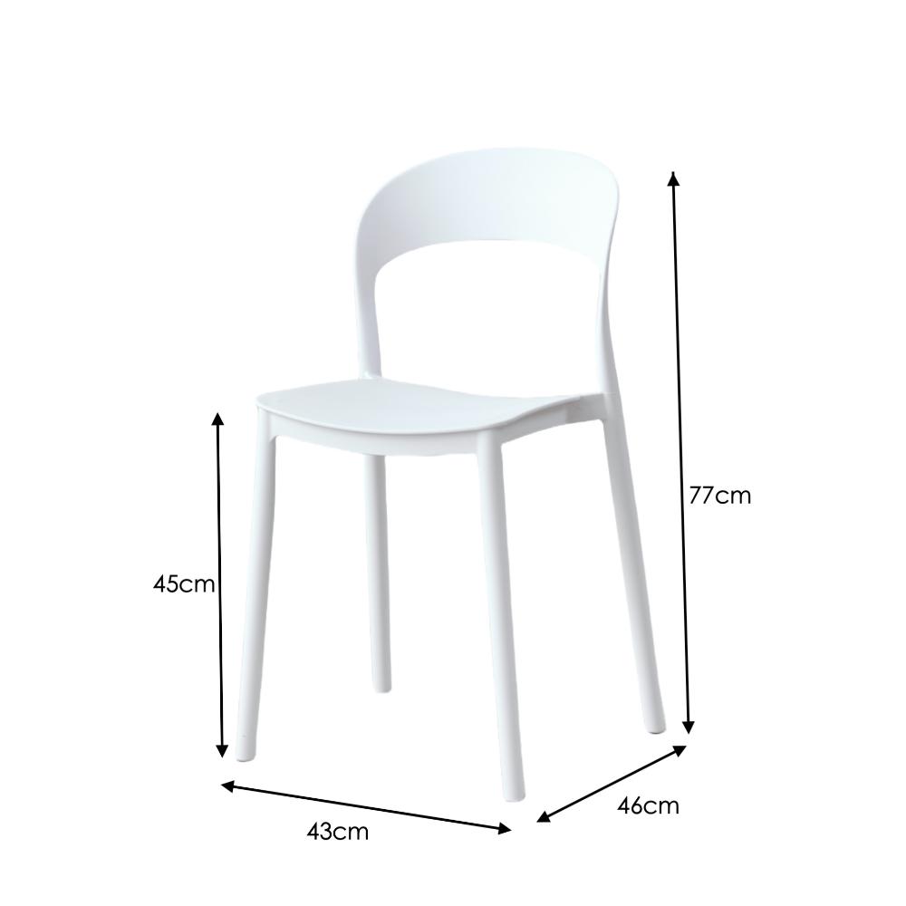 Silla Patrick, Color Blanco, Con espaldar y diseño Moderno X4