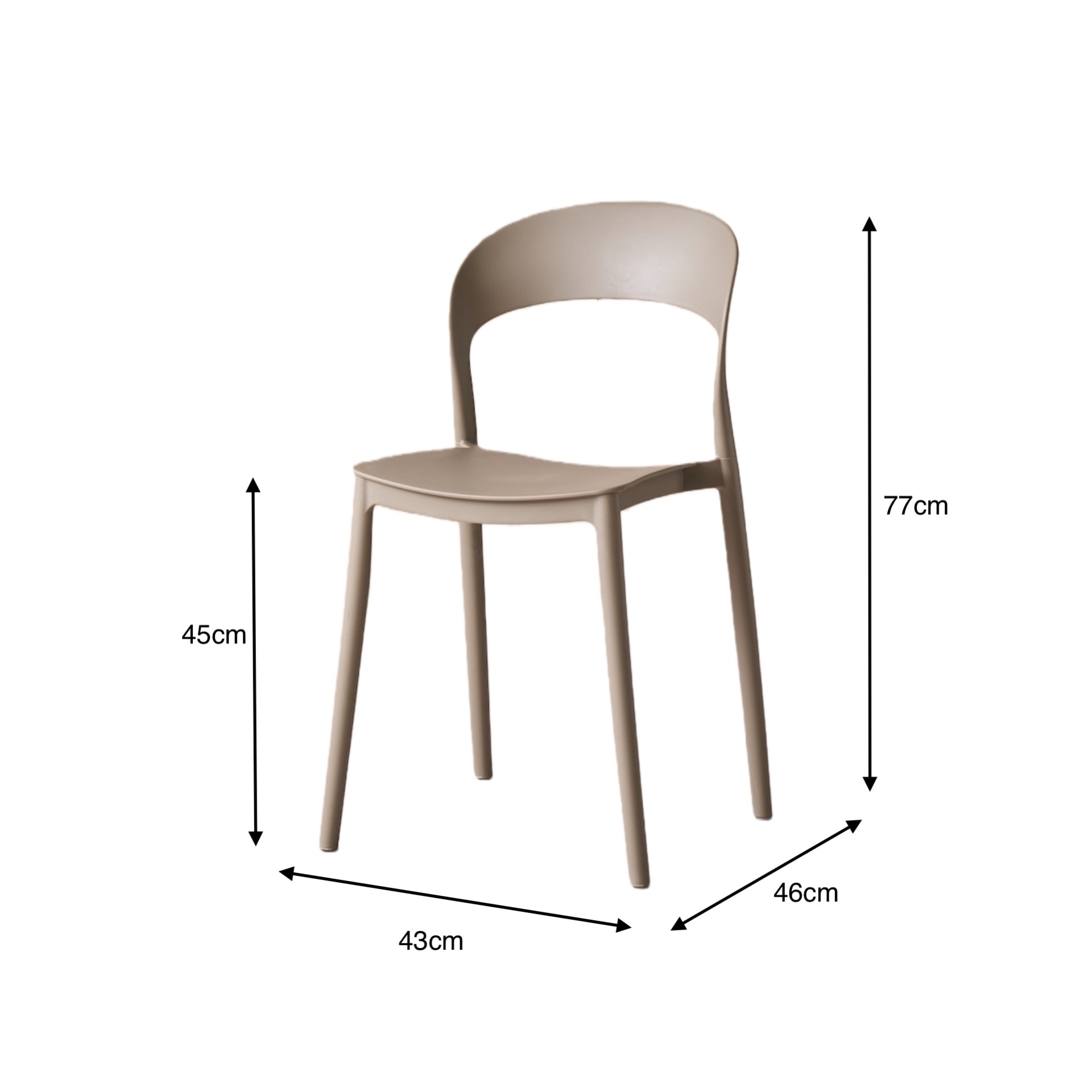 Silla Patrick, Color Taupe, con Espaldar y Diseño Moderno