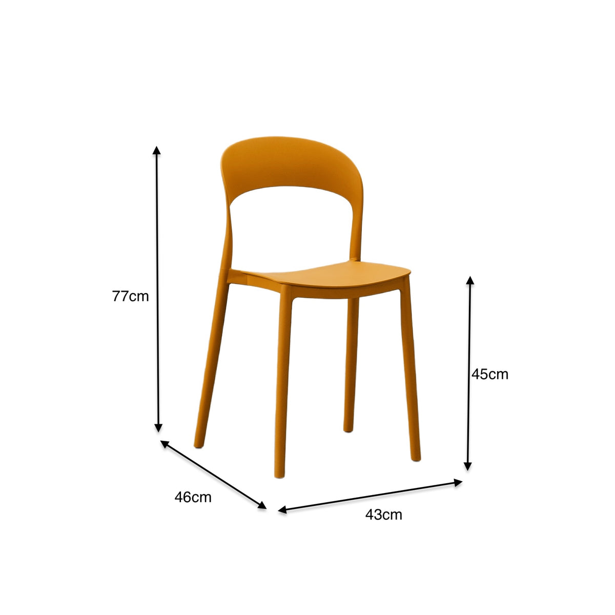 Silla Patrick, Color Naranja, con Espaldar y Diseño Moderno