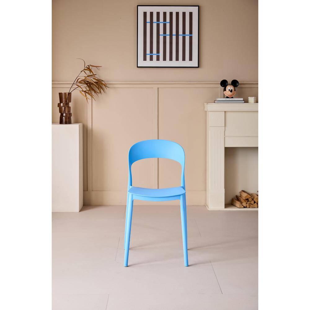 Silla Patrick, Color Azul, Con espaldar y diseño Moderno X4