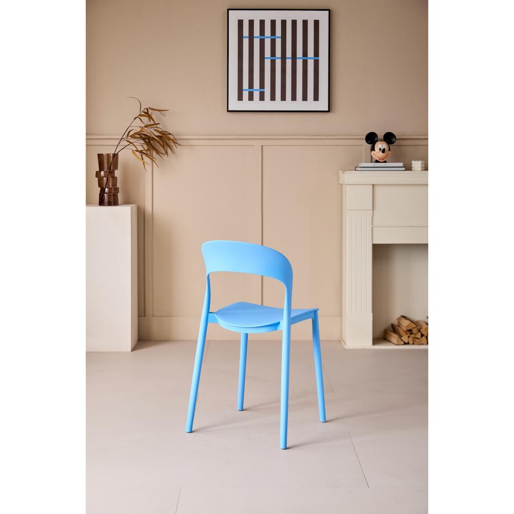 Silla Patrick, Color Azul, Con espaldar y diseño Moderno X4