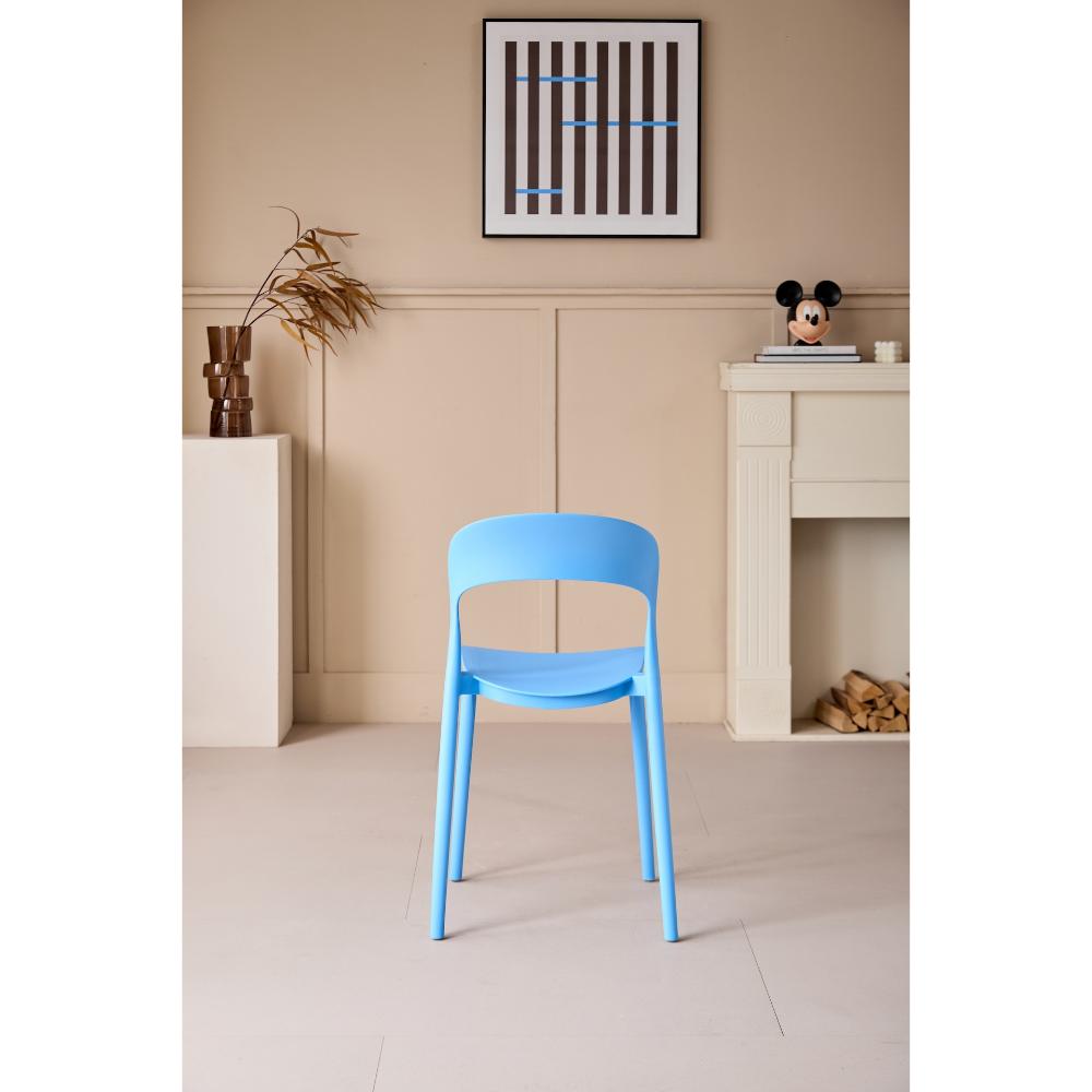 Silla Patrick, Color Azul, Con espaldar y diseño Moderno X4