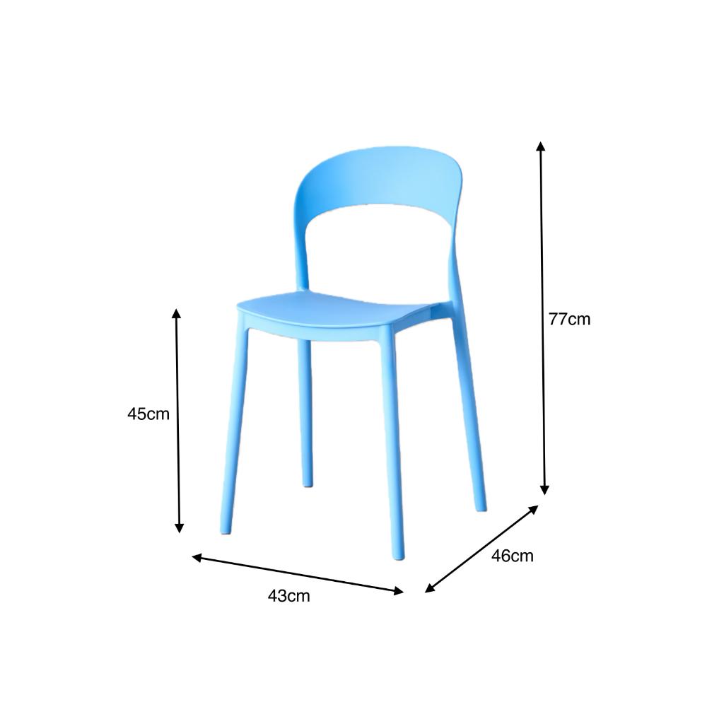 Silla Patrick, Color Azul, Con espaldar y diseño Moderno X4