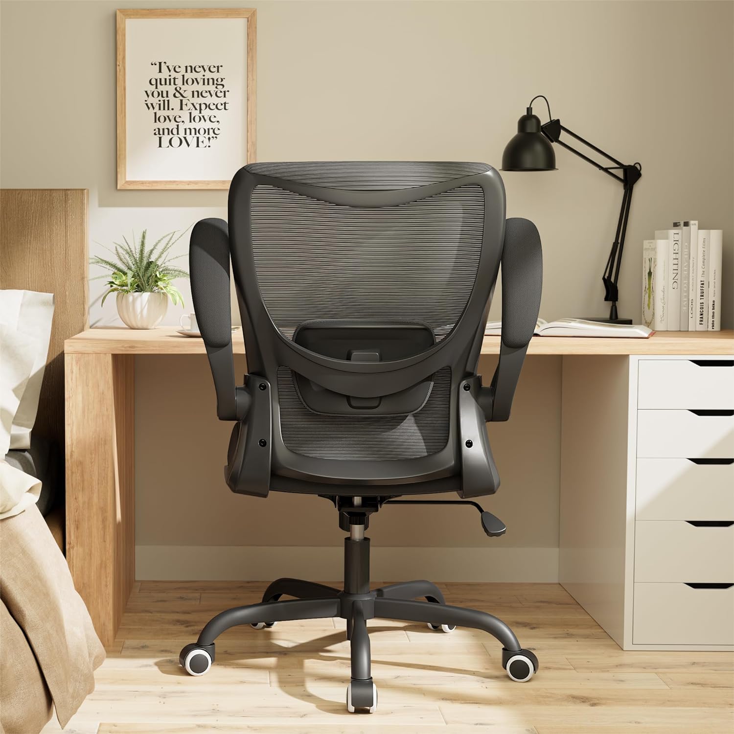 Silla de oficina, silla de escritorio ergonómica con soporte lumbar ajustable y...