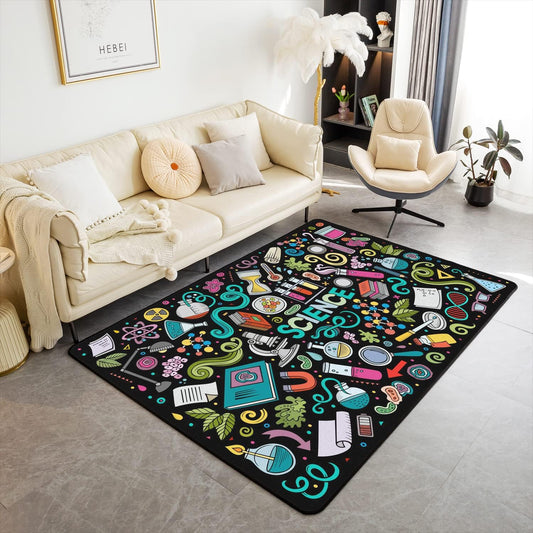 Alfombras de ciencia para sala de estar, dormitorio, alfombra de graffiti para...