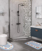 ABREEZE Juego de 2 alfombras de baño con diseño floral de rosas, tapete de...