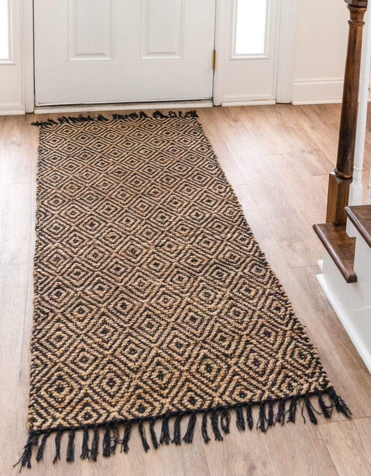 Unique Loom Alfombra trenzada colección de yute - Assam (2' 7" x 6' 1" camino,...