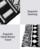 iOhouze - Alfombra bohemia con borlas, 2 x 8 pies, 100% tejida, geométrica,...