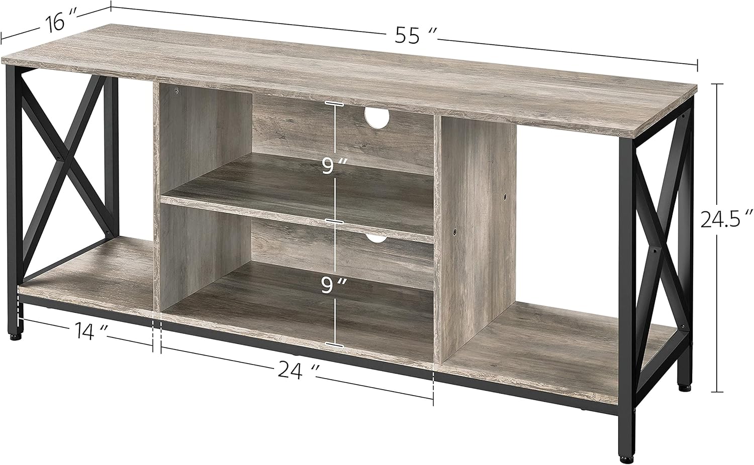 Yaheetech Soporte de TV para TV de 65 pulgadas, soporte de TV de madera para...