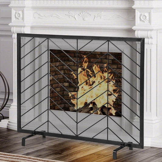 IRONMAX Pantalla para chimenea, panel individual de 39 x 31 pulgadas, pantallas...