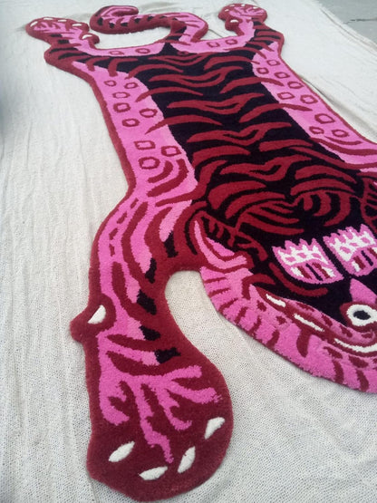 Alfombra antideslizante con estampado de tigre tibetano para decoración del