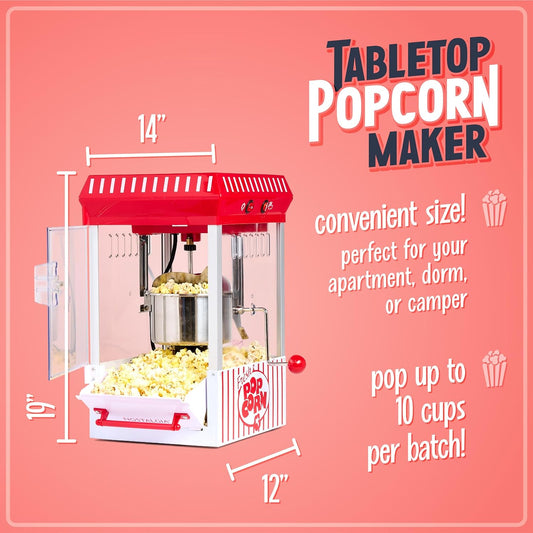 Nostalgia Máquina para hacer palomitas de maíz, mesa profesional con hervidor...